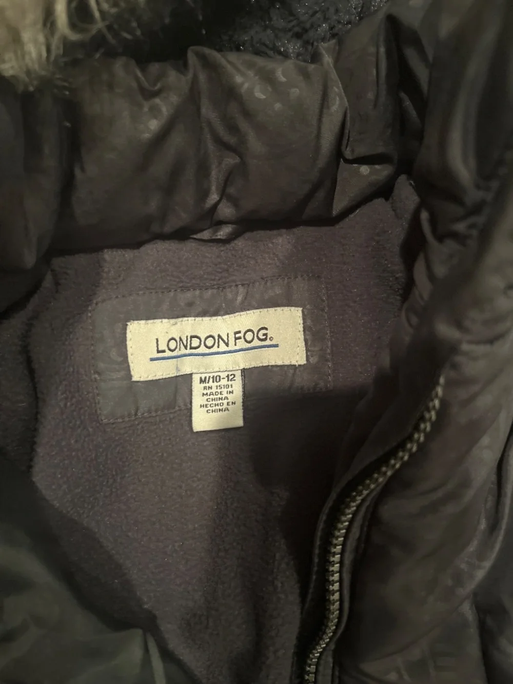 London Fog Black/Gray Winter Coat